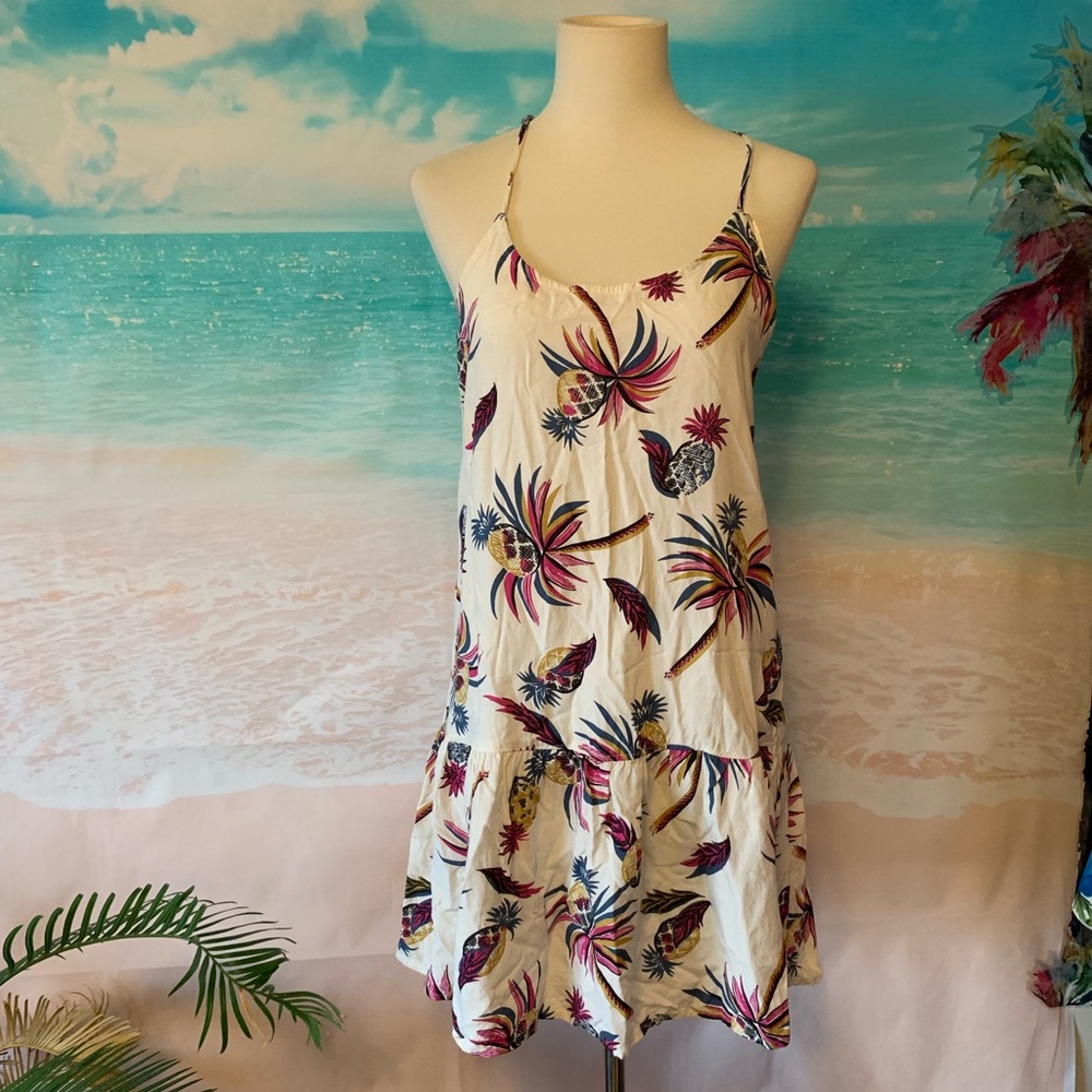 Roxy Palm Print Baby Doll Dress/ Cover Up
